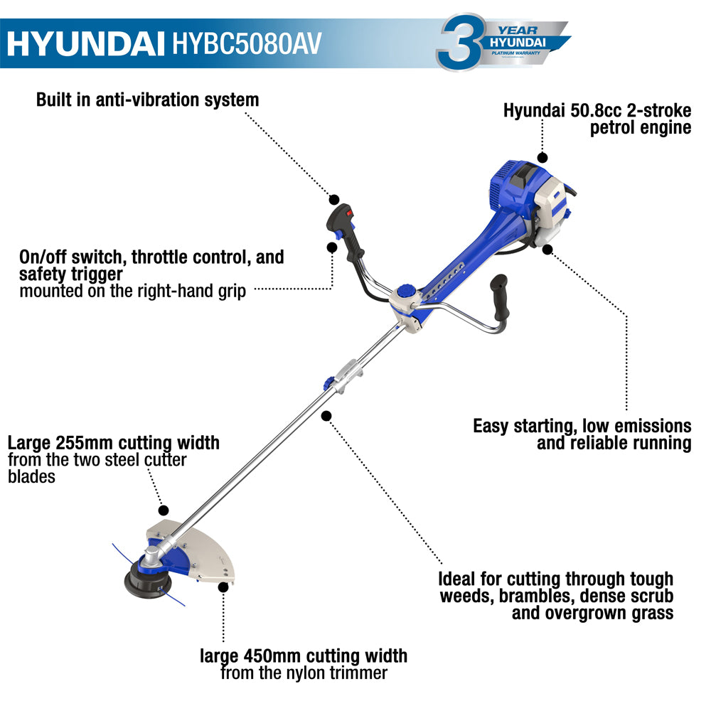 Hyundai HYBC5080AV Petrol Brush Cutter