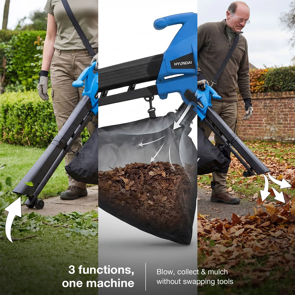 Hyundai HYBV3000E3 3-in-1 Electric Garden Blower / Vacuum / Mulcher