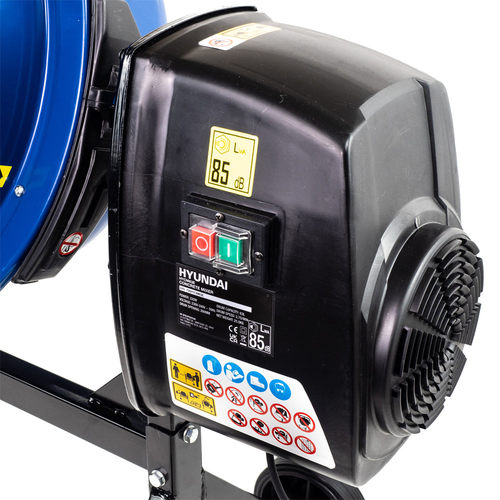 Hyundai HYCM63E 63 Litre Portable 220W Electric Cement / Concrete Mixer