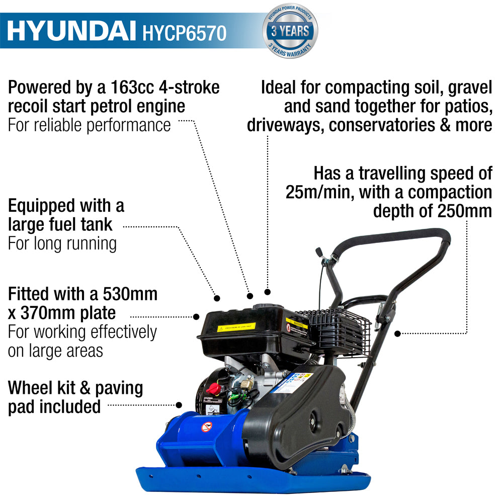 Hyundai HYCP6570 Petrol Compactor / Wacker Plate