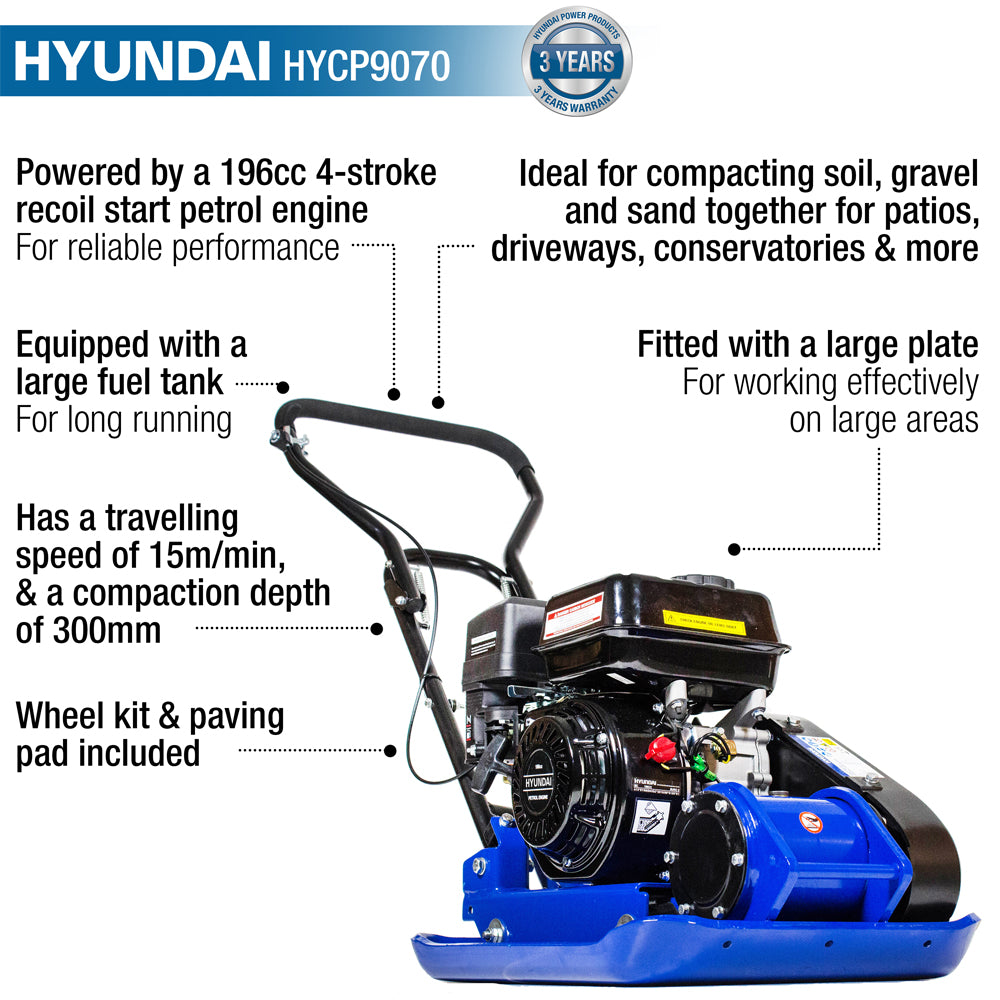 Hyundai HYCP9070 Petrol Compactor / Wacker Plate