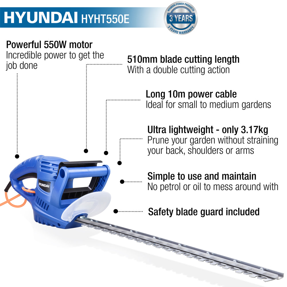 Hyundai HYHT550E Electric Hedge Trimmer