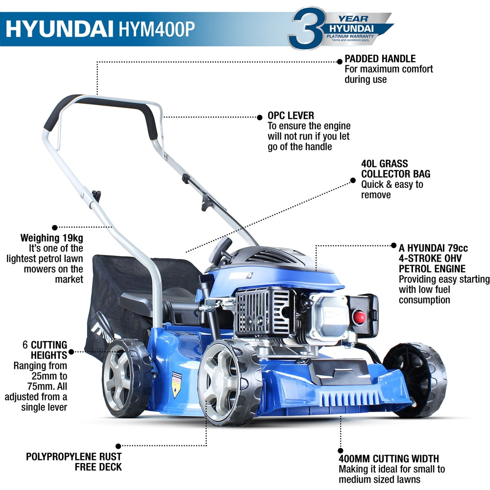 Hyundai HYM400P Push Petrol Lawn Mower