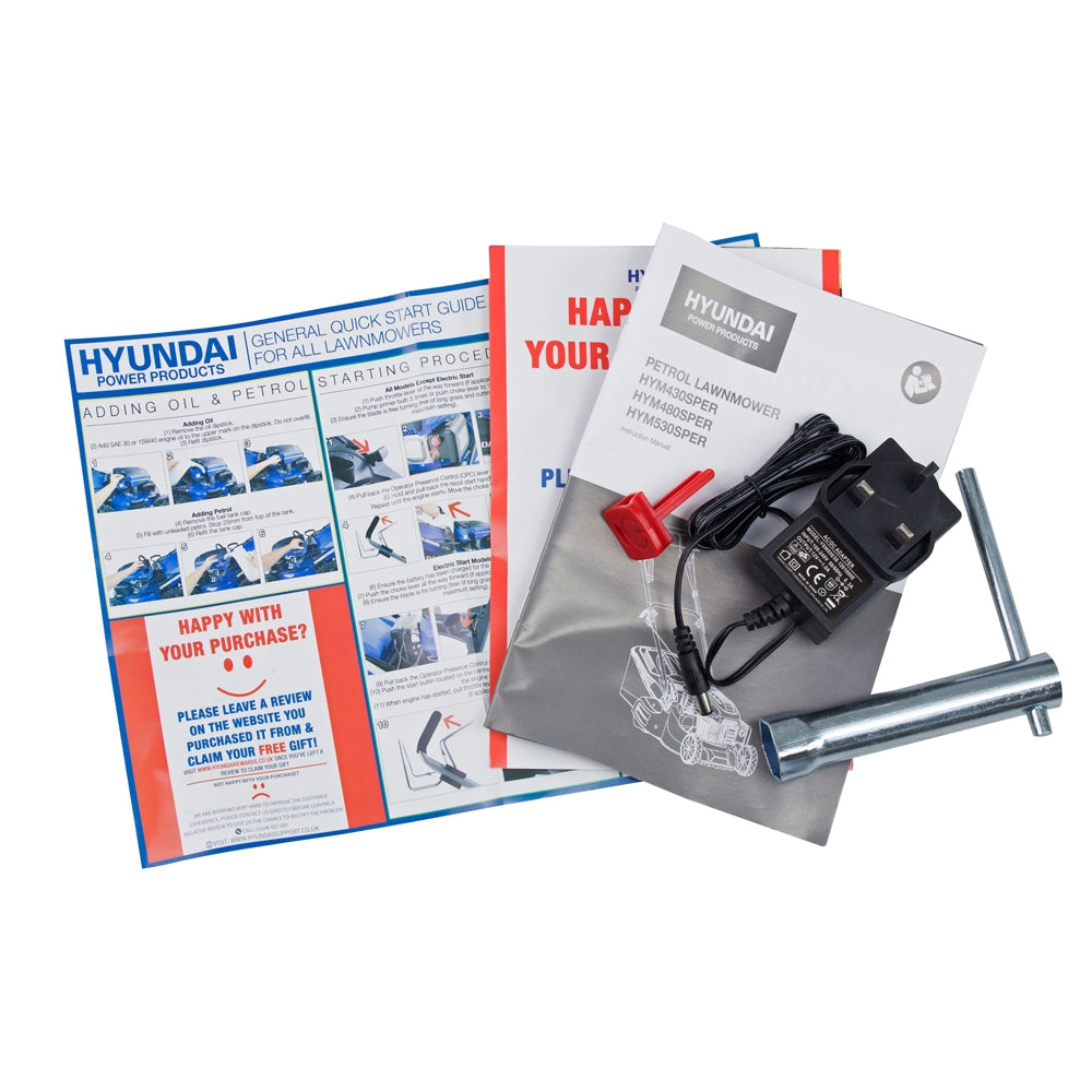 Hyundai HYM430SPER Self-Propelled Rear Roller Petrol Lawn Mower (Electric Start)