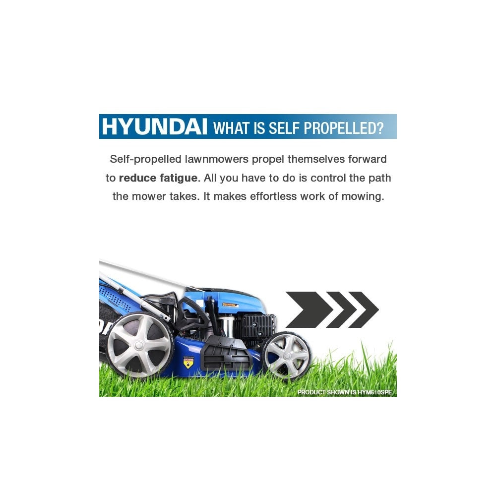 Hyundai HYM530SPE 53cm 224cc 4-in-1 Self-Propelled Petrol Lawn Mower (Electric Start)