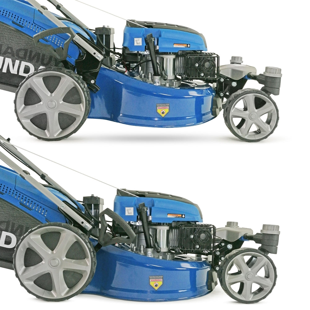 Hyundai HYM510SPEZ Zero-Turn Ultra Low Cut 4-Speed Self-Propelled Petrol Lawn Mower (Electric Start)