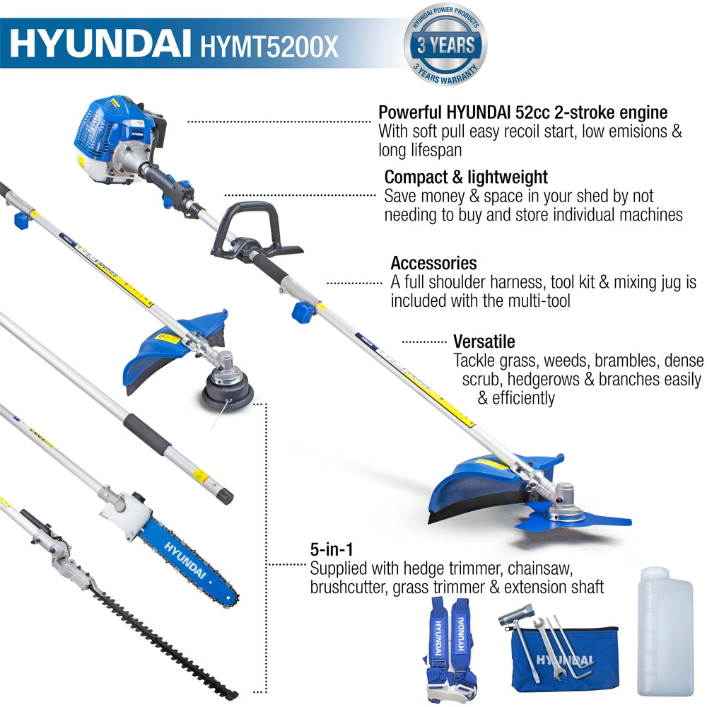 Hyundai HYMT5200X-1 5-in-1 Petrol Multi Tool