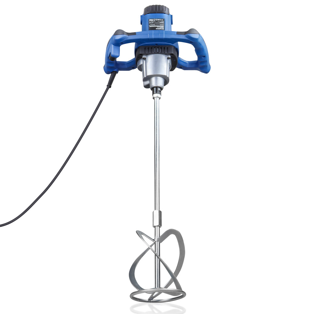 Hyundai HYPM1600E 1600W Electric Paddle Mixer with 5-Piece Trowel Set