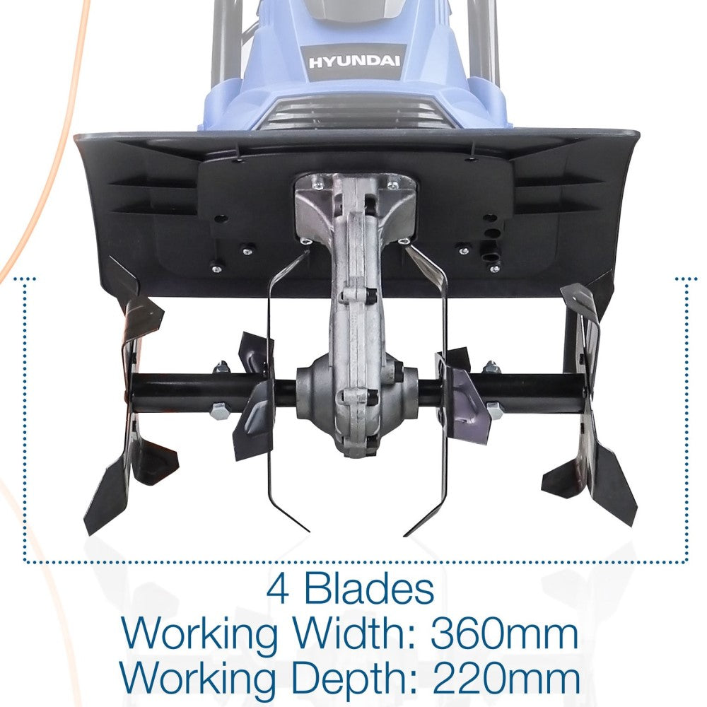 Hyundai HYT1050E 36cm 1050W Electric Garden Tiller