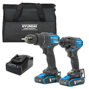 Hyundai S01-T2B 20V MAX Cordless Hammer Drill & Impact Driver Kit (with 2x2Ah Batteries & 2A Charger)
