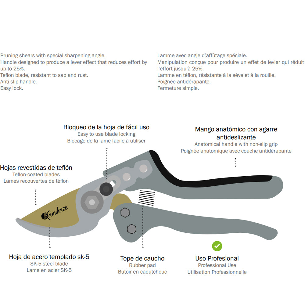 Kamikaze Advance KM1-M Bypass Pruning Shear / Secateur