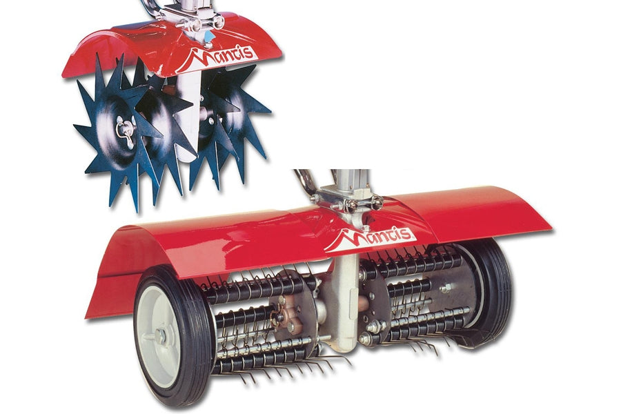 Mantis 7321 Tiller Lawn Aerator / Dethatcher Attachment Combo