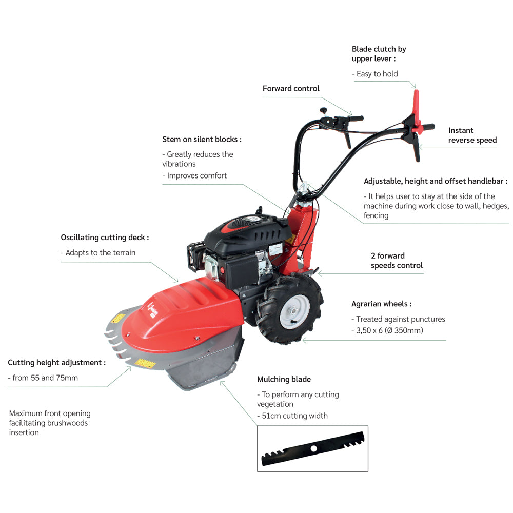 Oleo-Mac DEB 528H Professional Wheeled Brush Mower