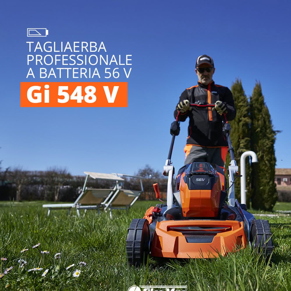 Oleo-Mac Gi 548 V Allroad Plus 4 4-in-1 56V Cordless Self-Propelled Lawn Mower (with 1 x 8Ah Battery & Fast Charger)