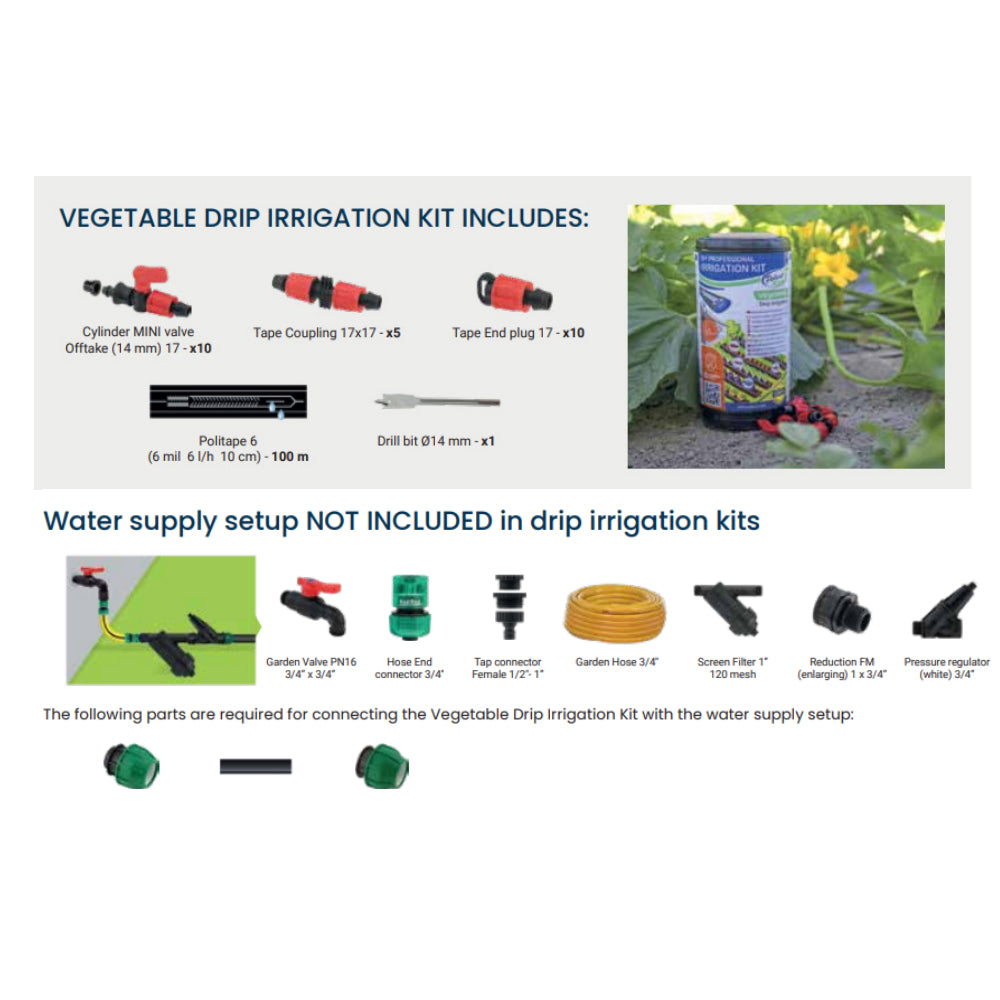 Poliext DIY Professional Vegetable Drip Irrigation Kit