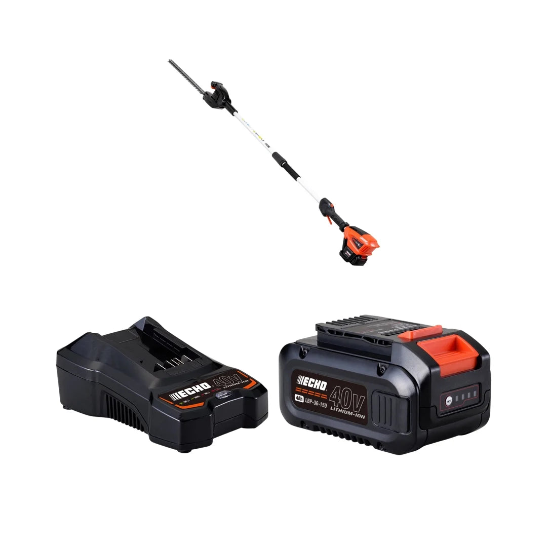 Echo Garden+ 40V Cordless Pole Hedge Trimmer + Charger + 4.0Ah Battery + Free Second Battery