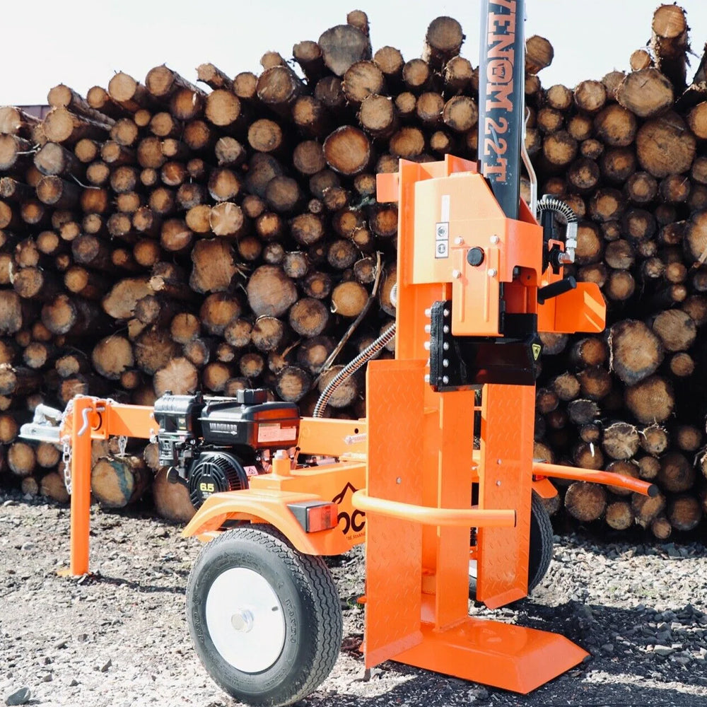 Rock 22 Ton Venom Vertical & Horizontal Towable Petrol Log Splitter with Table