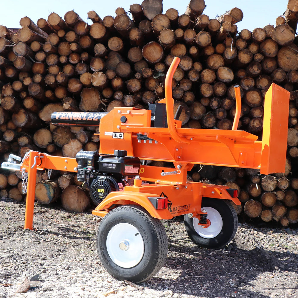 Rock 22 Ton Venom Vertical & Horizontal Towable Petrol Log Splitter with Table