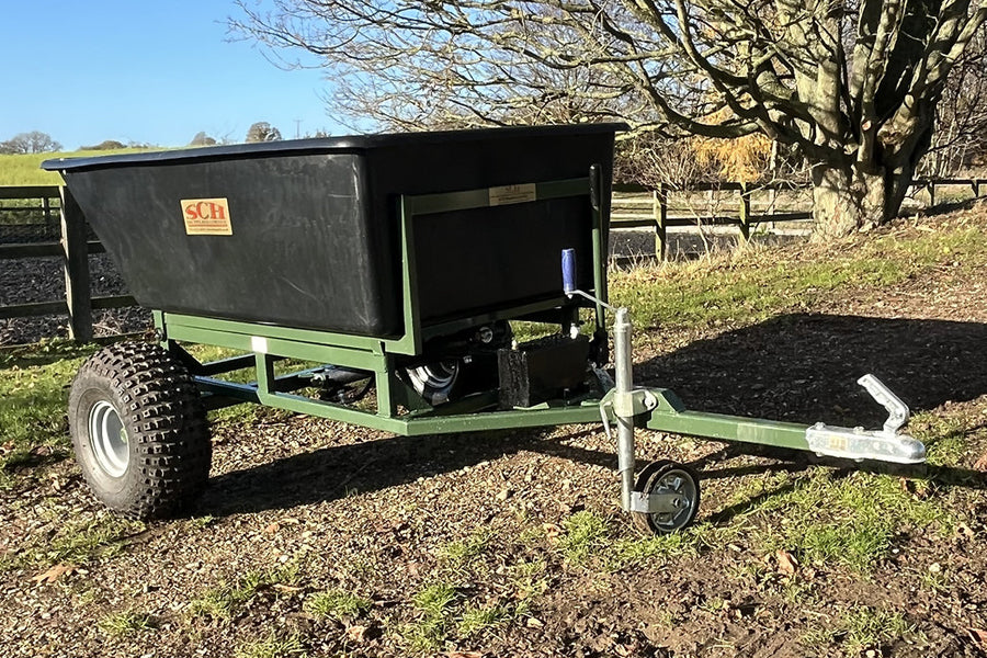 SCH LCPTPHTM Large 750kg Capacity Plastic Tipping Trailer with Manual Hydraulic Tip