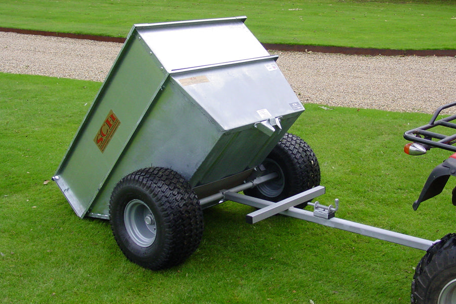 SCH QDGT 500kg Large Capacity Galvanised Tipping Trailer with Flotation Wheels