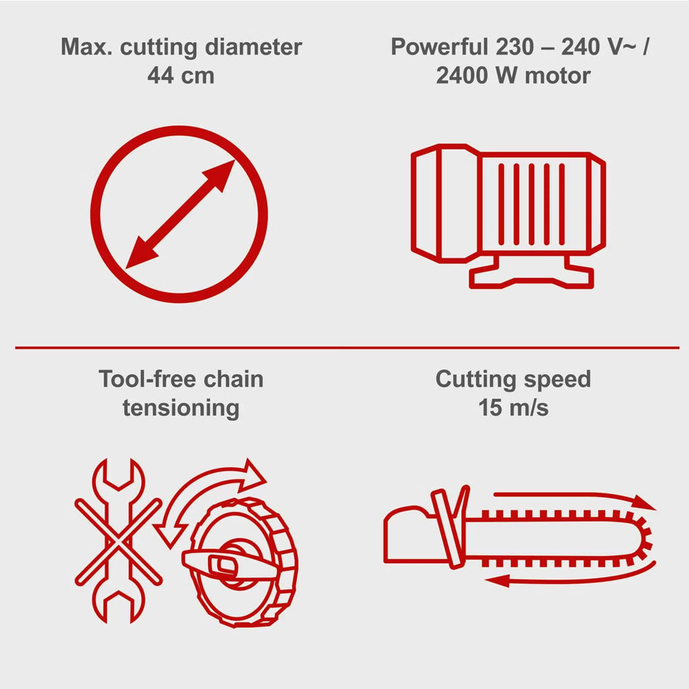 Scheppach CSE2600 46cm 2400W Electric Chainsaw