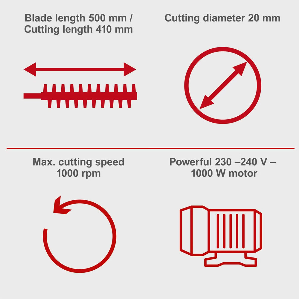 Scheppach ETHT1000 Telescopic Electric Hedge Trimmer