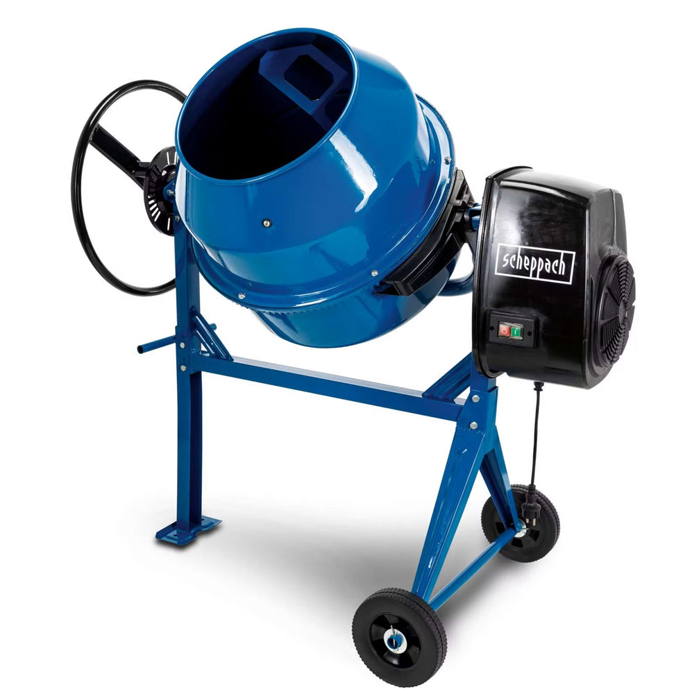 Scheppach MIX125 125 Litre Portable 550W Electric Cement / Concrete Mixer