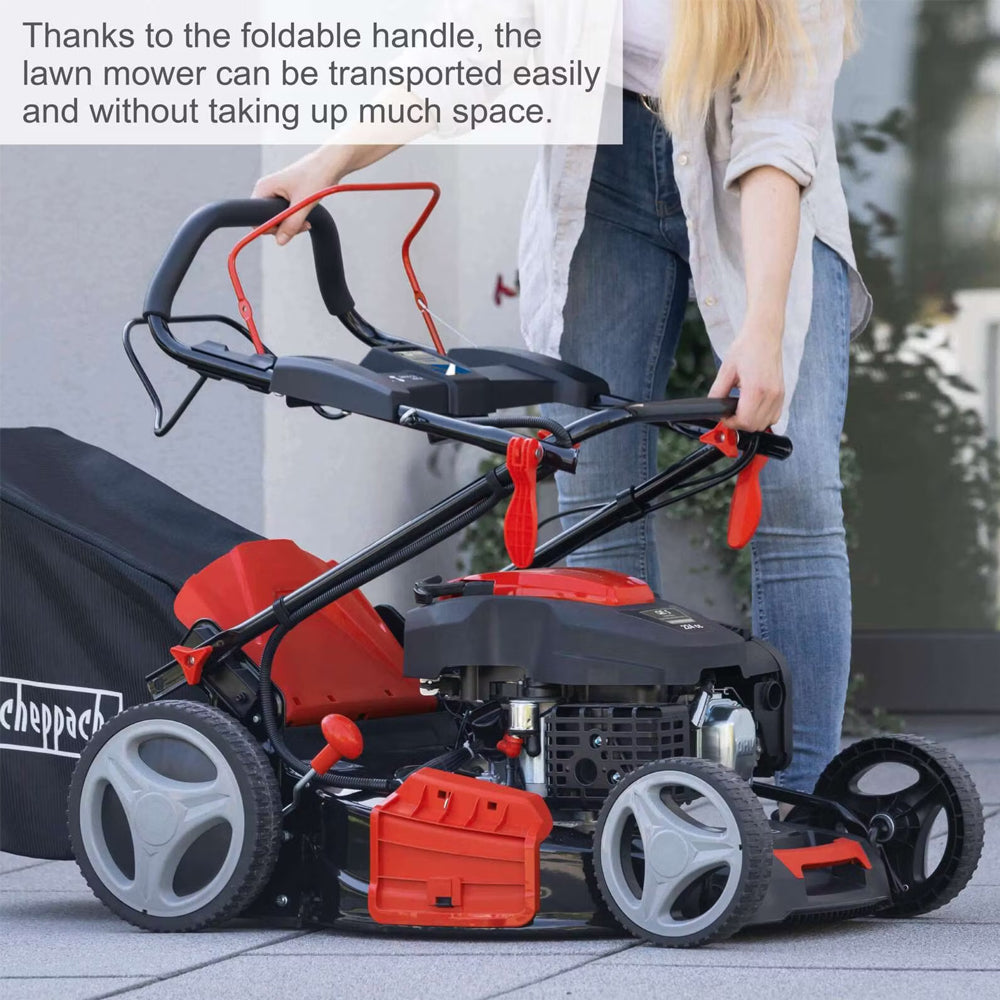 Scheppach MS225-53E 4-in-1 Self-Propelled Petrol Lawn Mower [Electric Start]