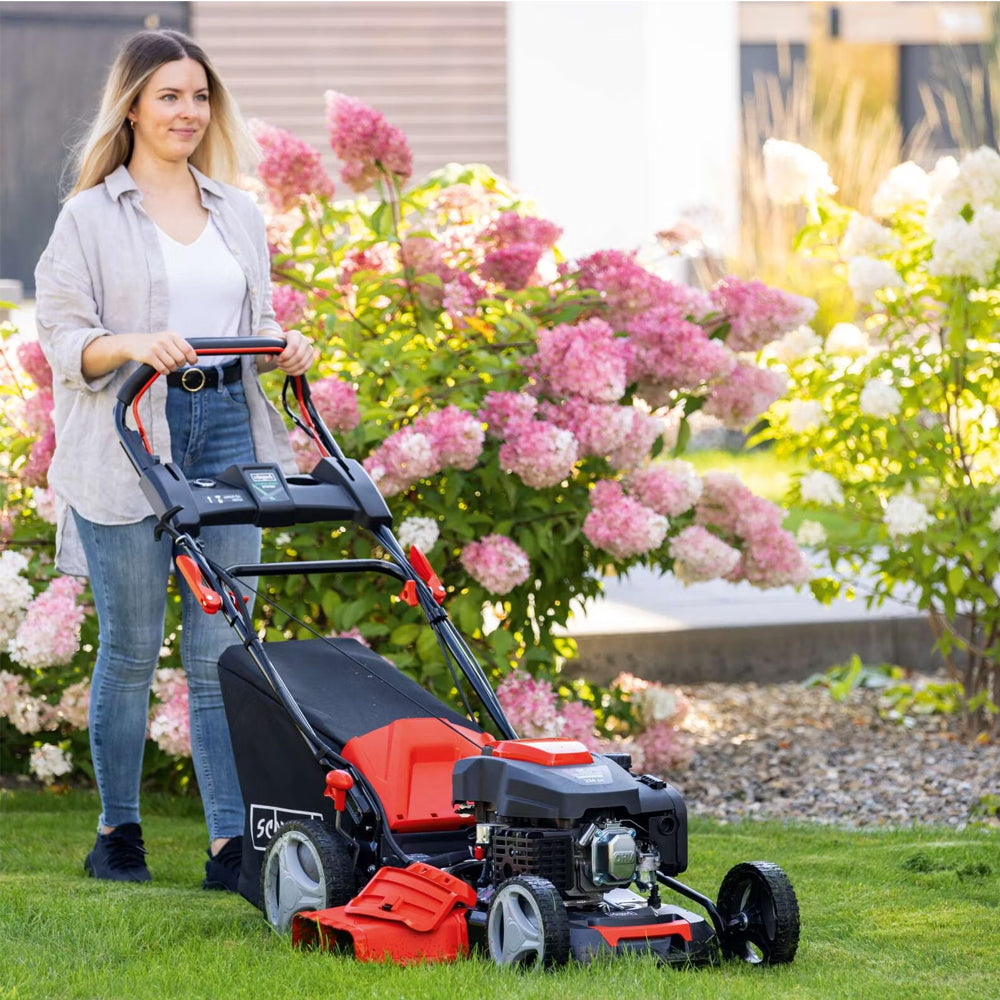 Scheppach MS225-53E 4-in-1 Self-Propelled Petrol Lawn Mower [Electric Start]