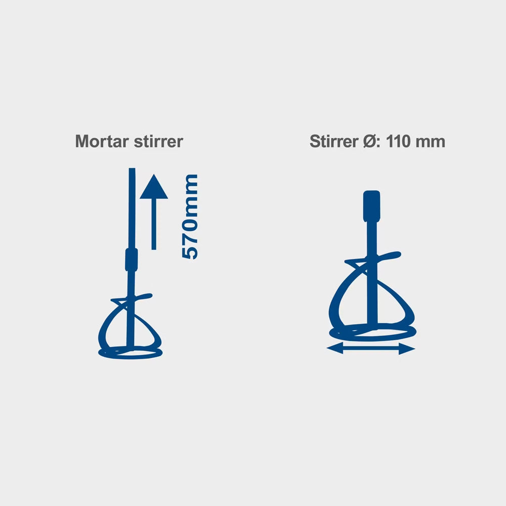 Scheppach PM1800D 1800W Double Electric Paint & Mortar Stirrer | Paddle Mixer