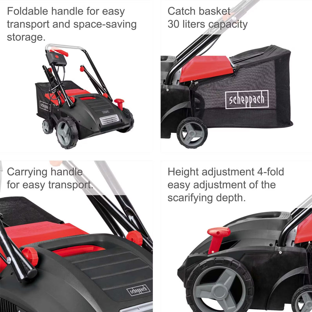 Scheppach SC32 2-in-1 Electric Lawn Scarifier / Aerator