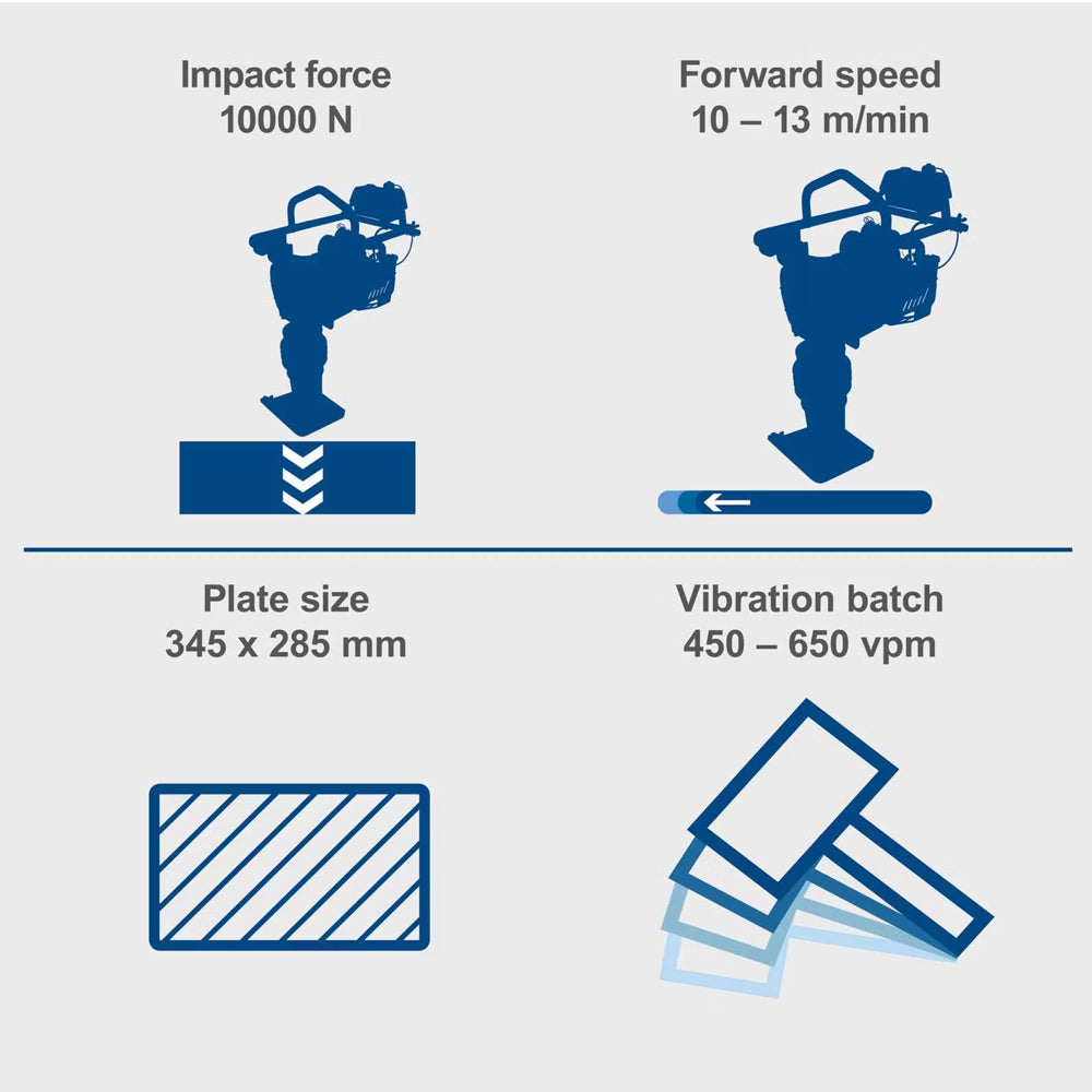 Scheppach VS1000 10000N Petrol Tamping Rammer