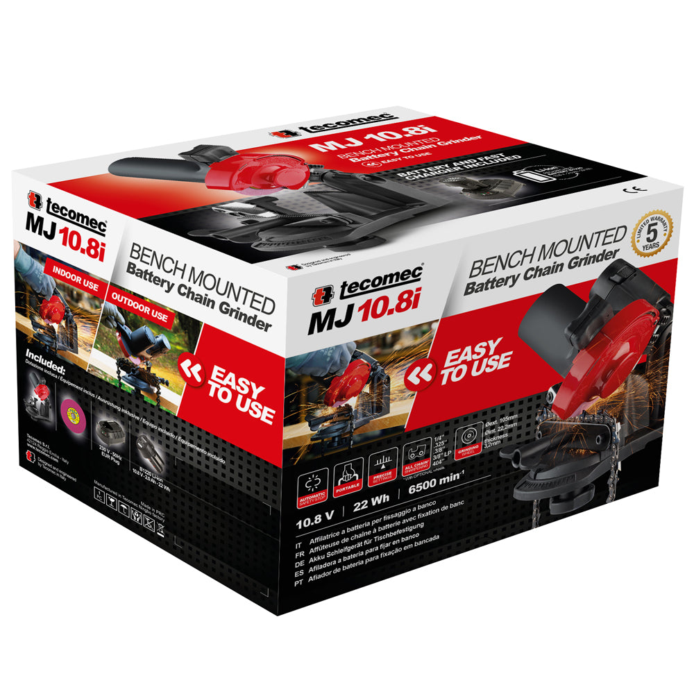 Tecomec MJ 10.8i MICROJolly 10.8V Battery-powered Chainsaw Sharpener/Chain Grinder - Bench-mounted