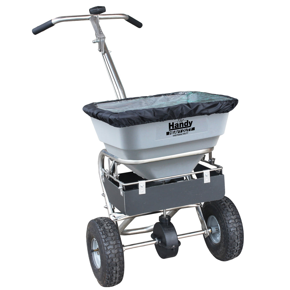 The Handy THS70SALTHDUTY 31.75kg Stainless Steel Heavy-Duty Push Broadcast Spreader