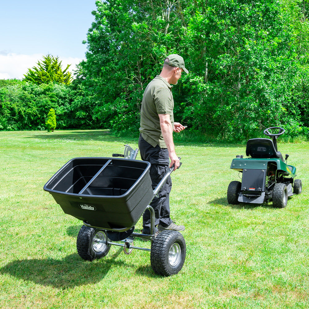 The Handy THTS175 79.4kg / 175lb Towed Broadcast Spreader