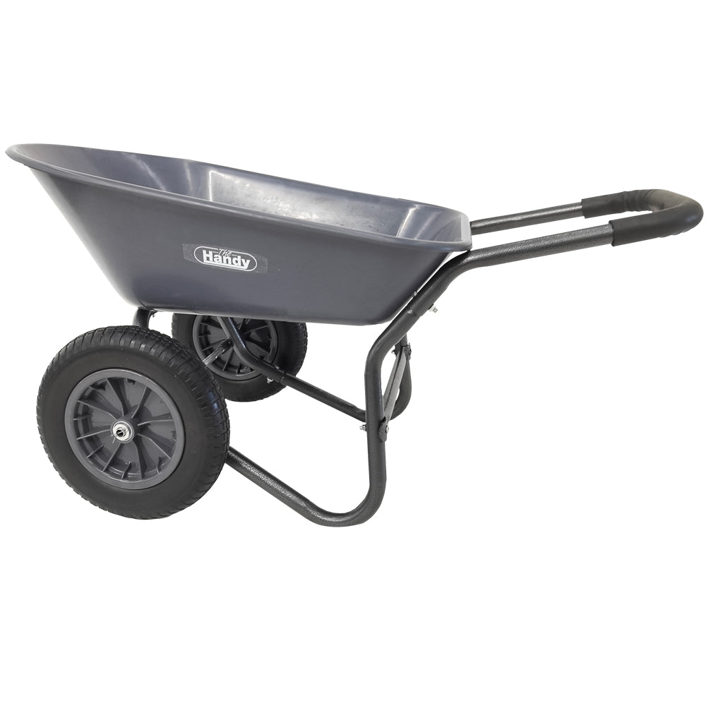 The Handy THWBTWIN 78 Litre Poly Wheelbarrow