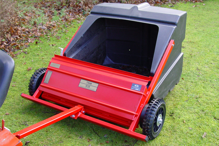 SCH TS98 36" Tow-Behind Sweeper with Rigid Plastic Hopper