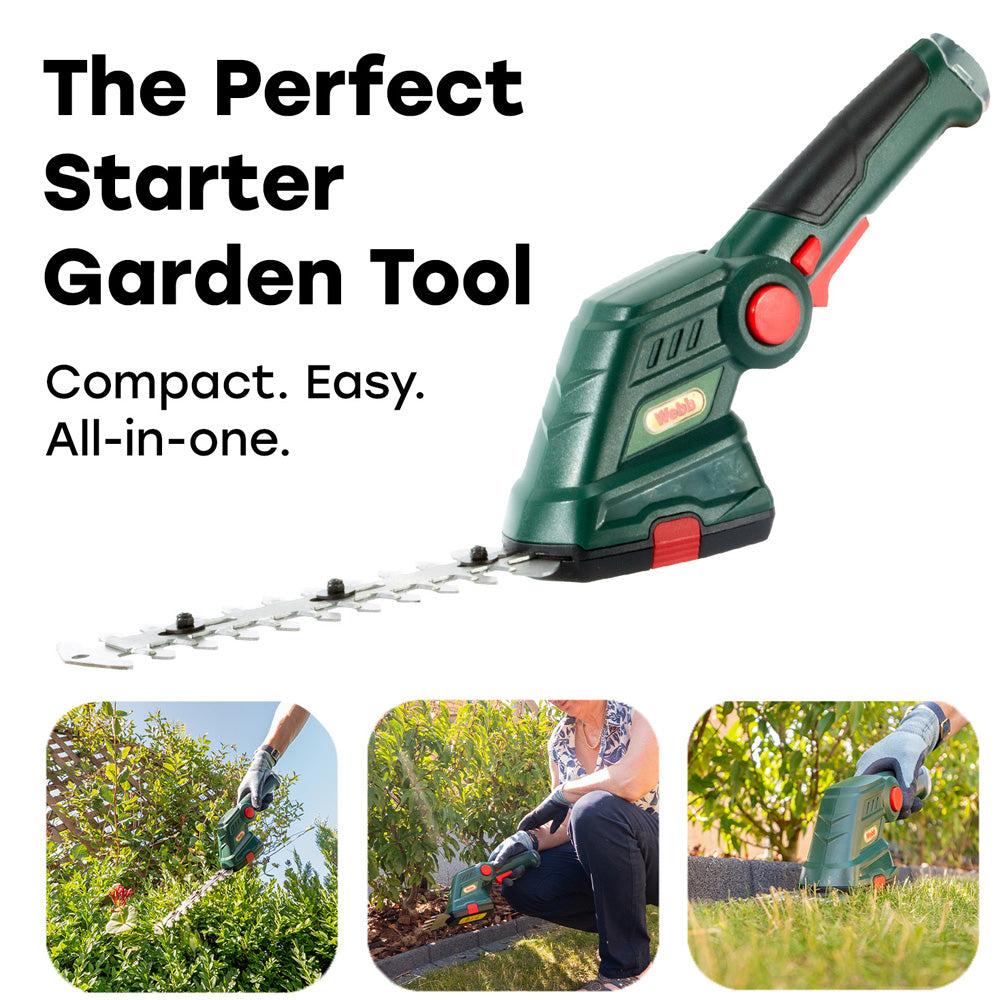 Webb WE7.2GHS 7.2V Cordless 2-in-1 Grass & Shrub Shears