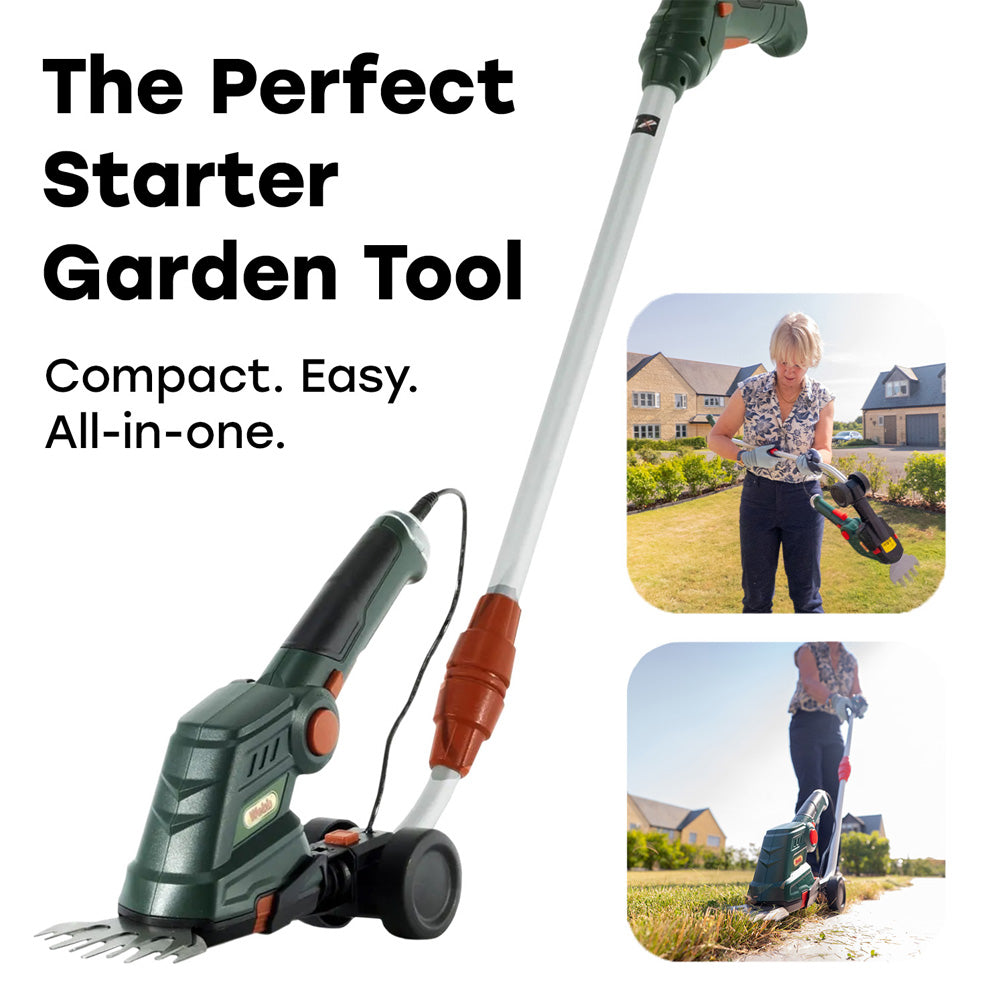 Webb WE7.2GHSWEXT 7.2V Cordless 2-in-1 Grass & Shrub Shears with Telescopic Pole Handle