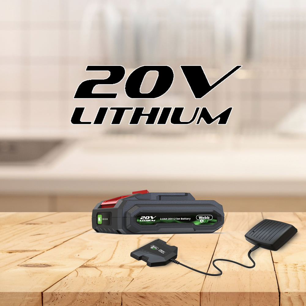 Webb Eco WEV20TILB2 20V Cordless Tiller (with 2Ah Battery & Charger)