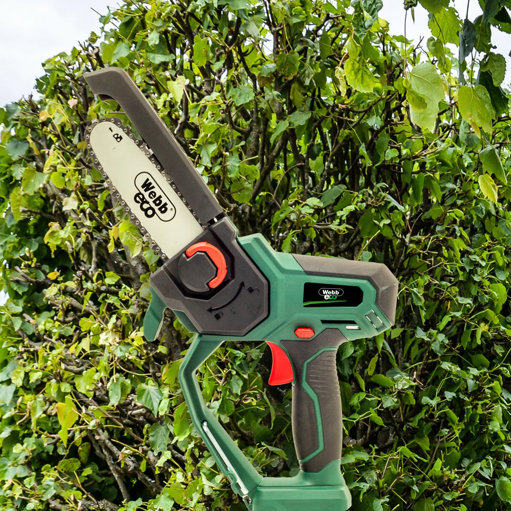 Webb Eco WEV20EXTPSB2 20V Cordless Mini Pruning Saw with Extension Pole (with 2Ah Battery & Charger)