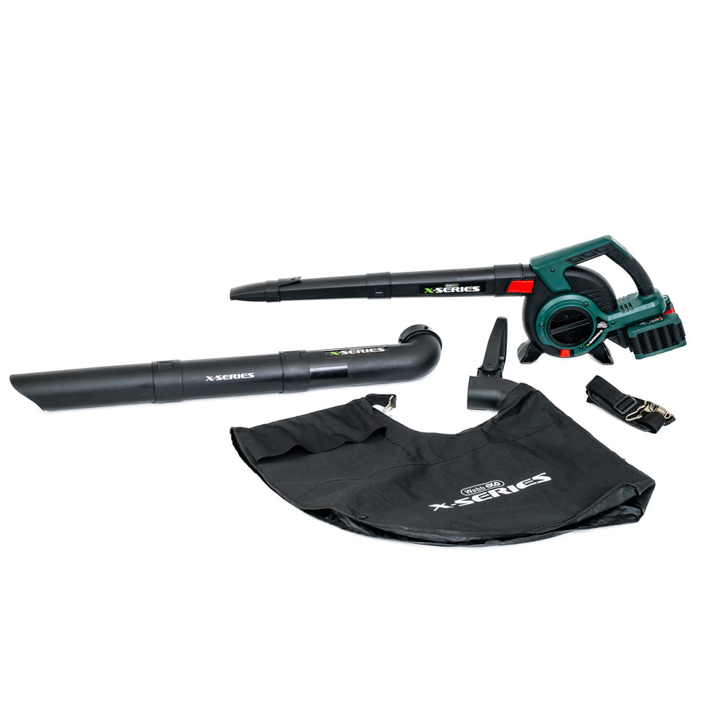 Webb Eco WEV20X2BV4X X-Series 40V (20V+20V) Cordless Blower Vacuum (with 2 x 4Ah Batteries & Twin USB Charger)