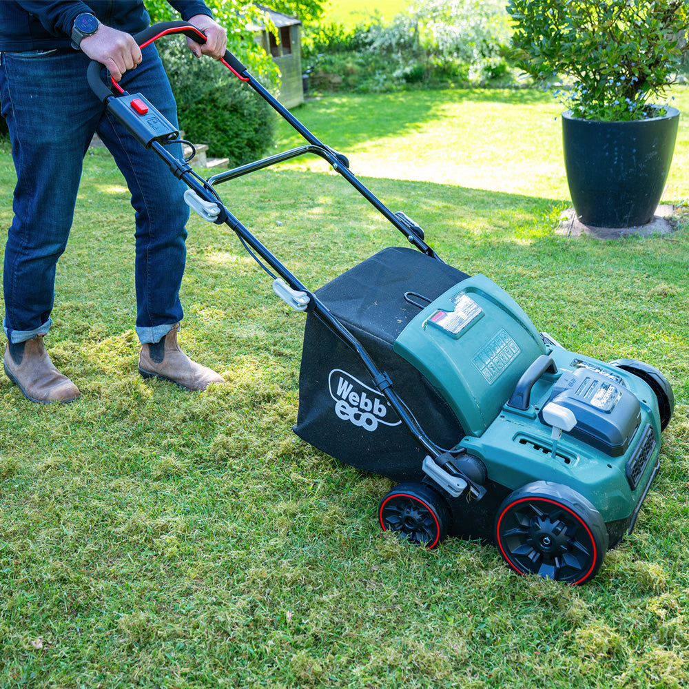 Webb Eco WEV20X2SRBARE X-Series 40V (20V+20V) Cordless Lawn Scarifier Rake (Bare Tool)