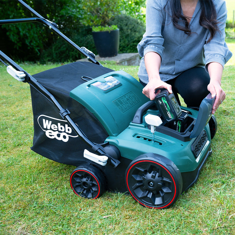 Webb Eco WEV20X2SRBARE X-Series 40V (20V+20V) Cordless Lawn Scarifier Rake (Bare Tool)