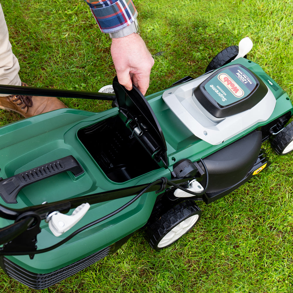 Webb WEER33RR Supreme 33cm (13") Electric Rotary Lawn Mower with Rear Roller