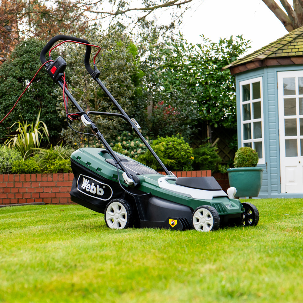 Webb WEER37RR Supreme 37cm (15") Electric Rotary Lawn Mower with Rear Roller