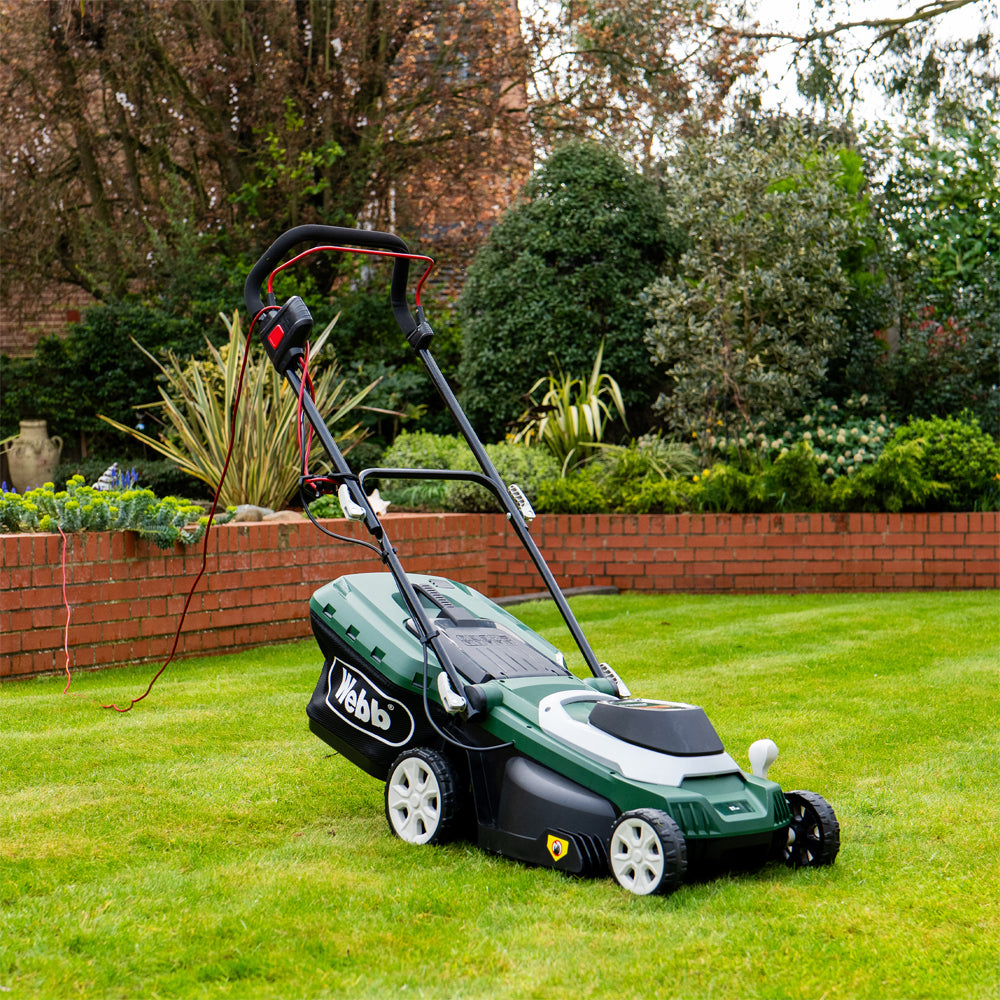 Webb WEER37RR Supreme 37cm (15") Electric Rotary Lawn Mower with Rear Roller