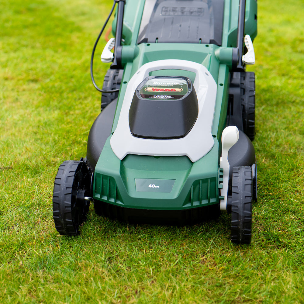Webb WEER40RR Supreme 40cm (16") Electric Rotary Lawn Mower with Rear Roller