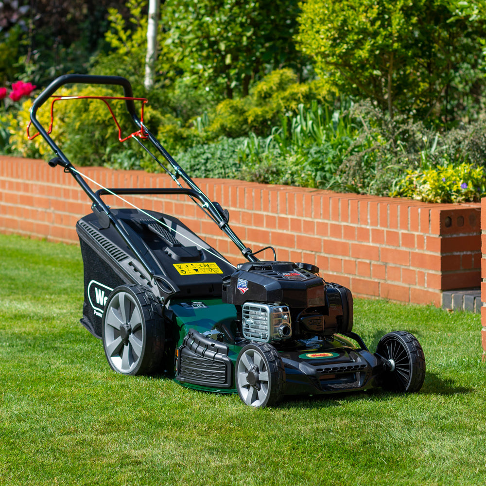 Webb WER21HW4 Supreme 4-in-1 Hi-Wheel Self-Propelled Petrol Lawn Mower with 4-Swing Tip Blade