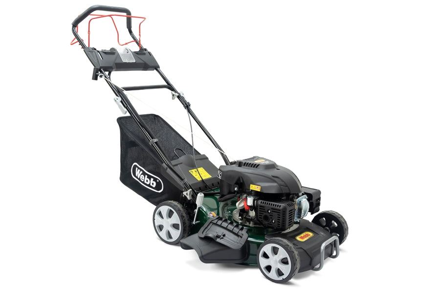 Webb WER460ES Classic 46cm (18") 4-in-1 Self-Propelled Electric Start Petrol Lawn Mower